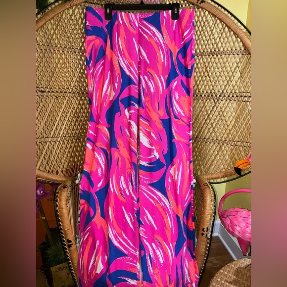 Lilly Pulitzer Georgia May Palazzo Pants Size L Blume Plume - Picture 2 of 10
